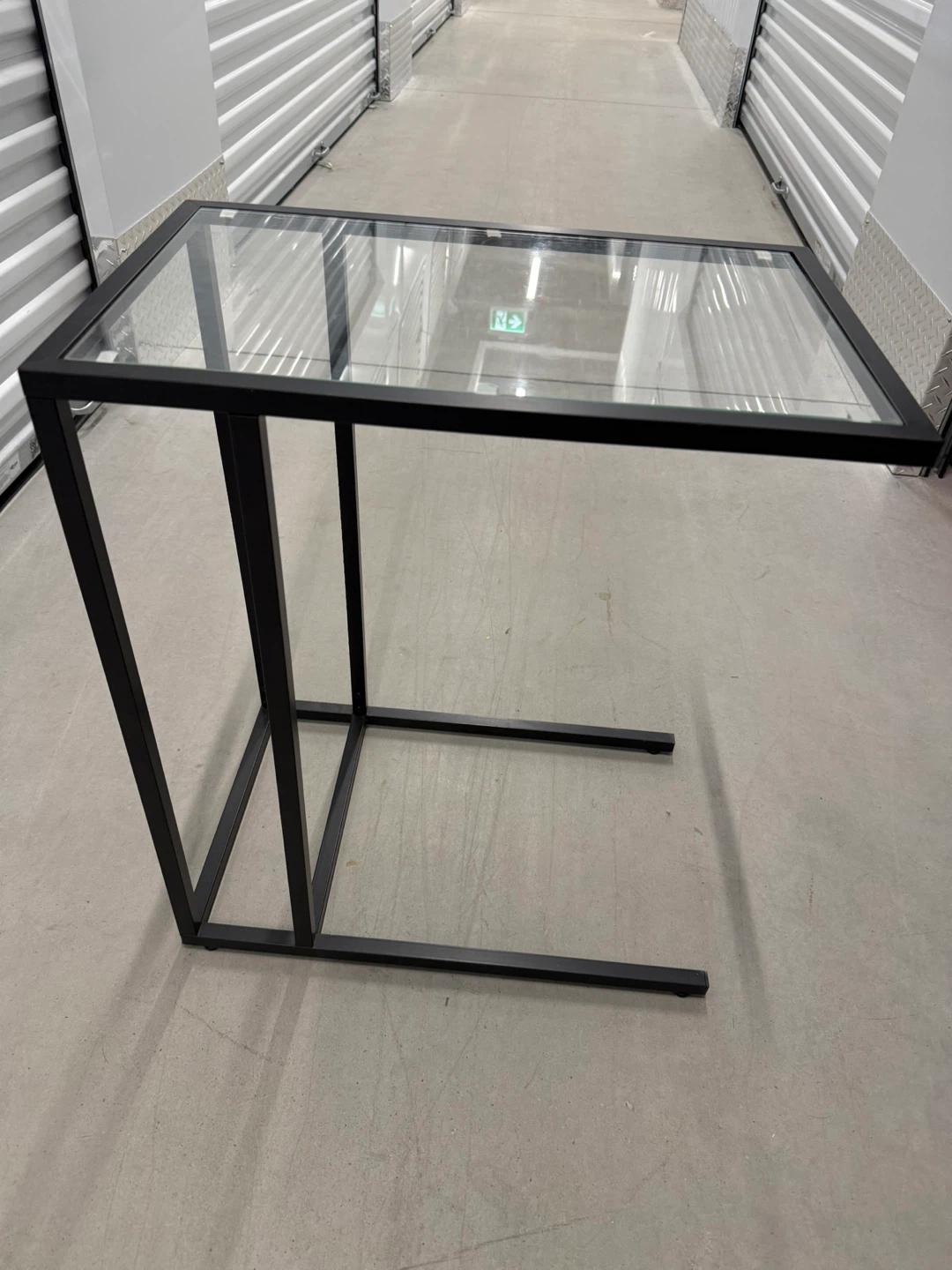 Black Metal and Glass C-Table