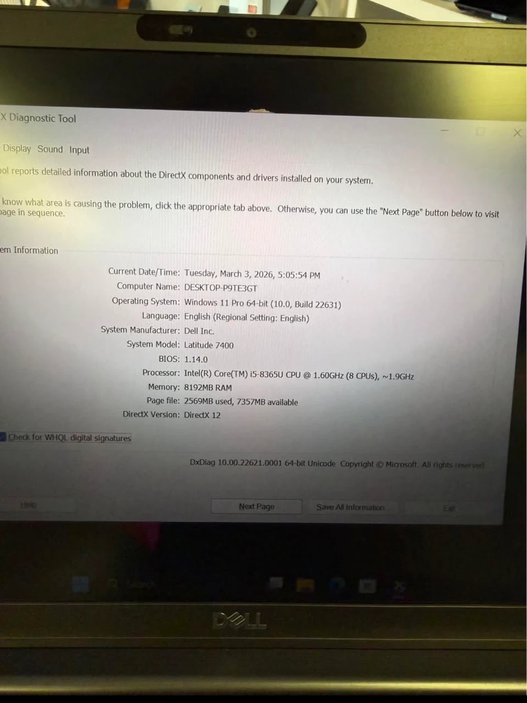 Dell latitude 7400, i5 8 gb Ram 256 SSD storage - photo 5