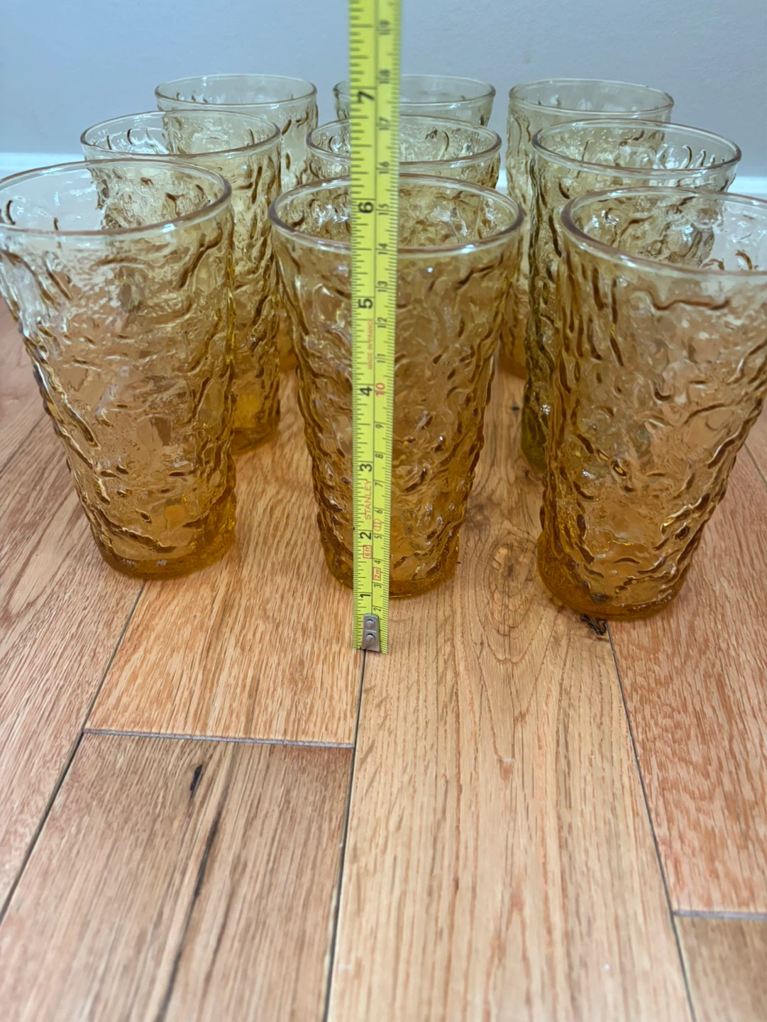 Vintage Amber Crinkle Glass Tumblers (9) - photo 4