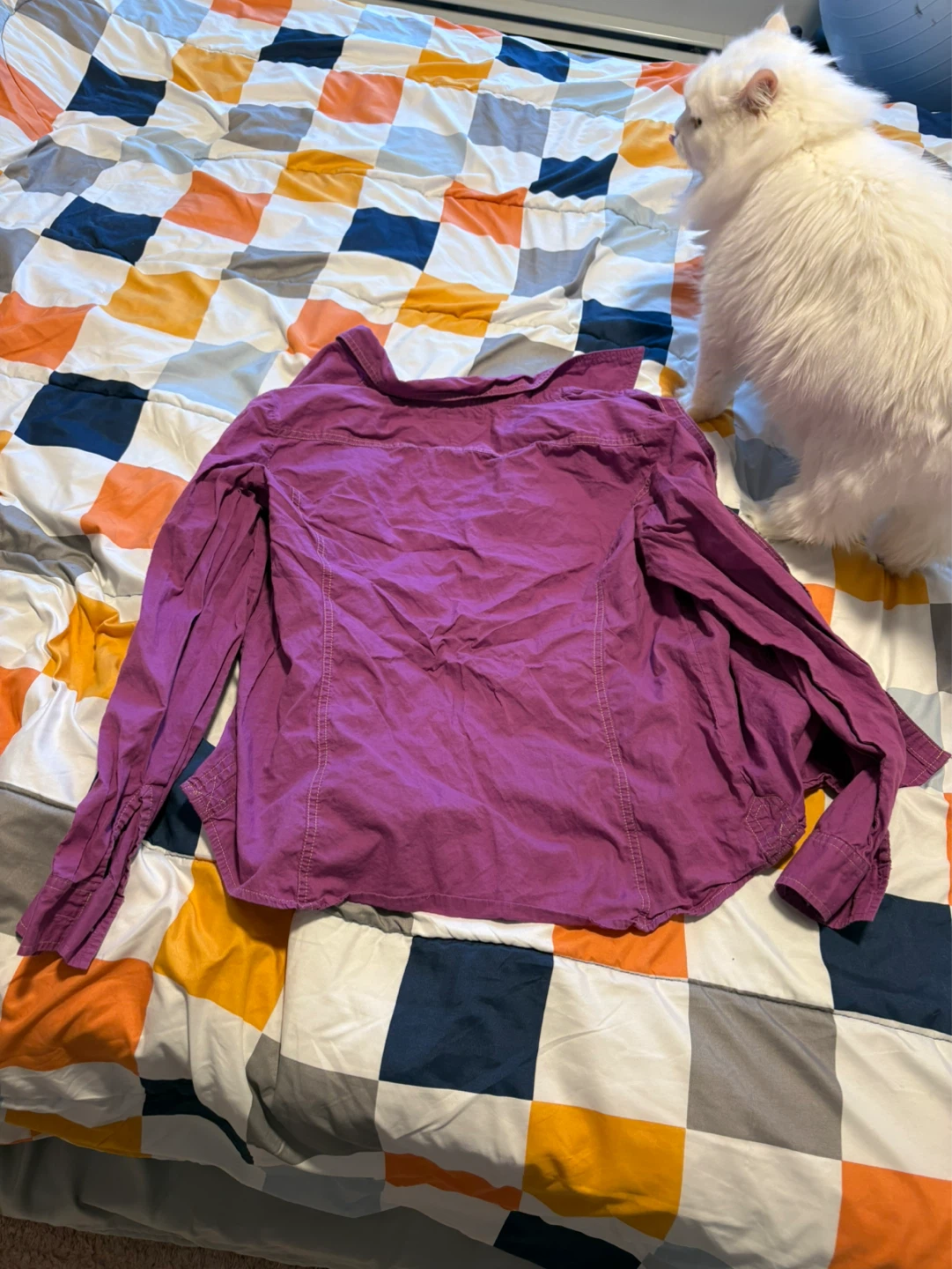 Tommy Hilfiger Women's Purple Button-Up Shirt - XL - photo 3