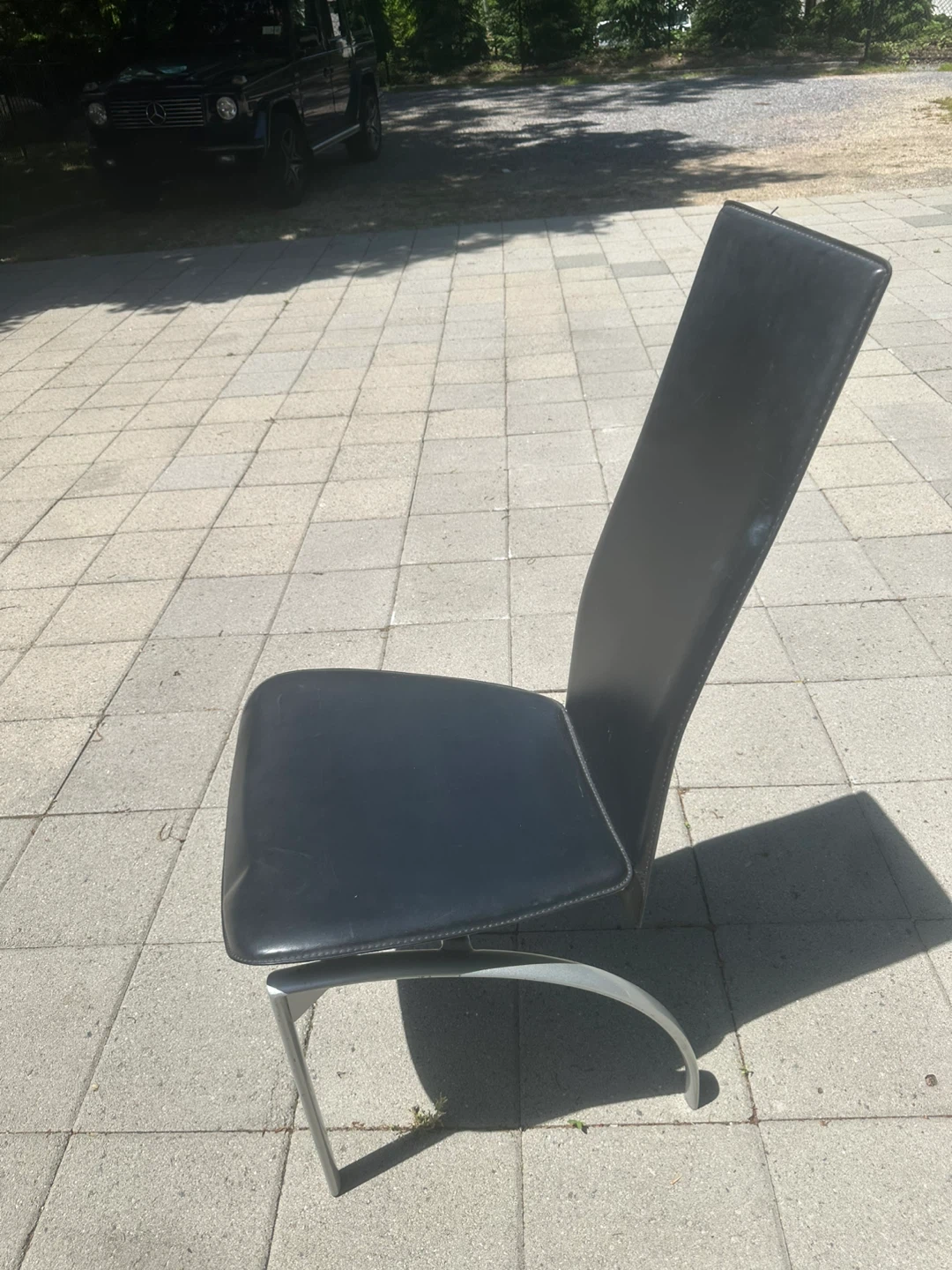 4 Black  Faux Leather Dining Chair - photo 3