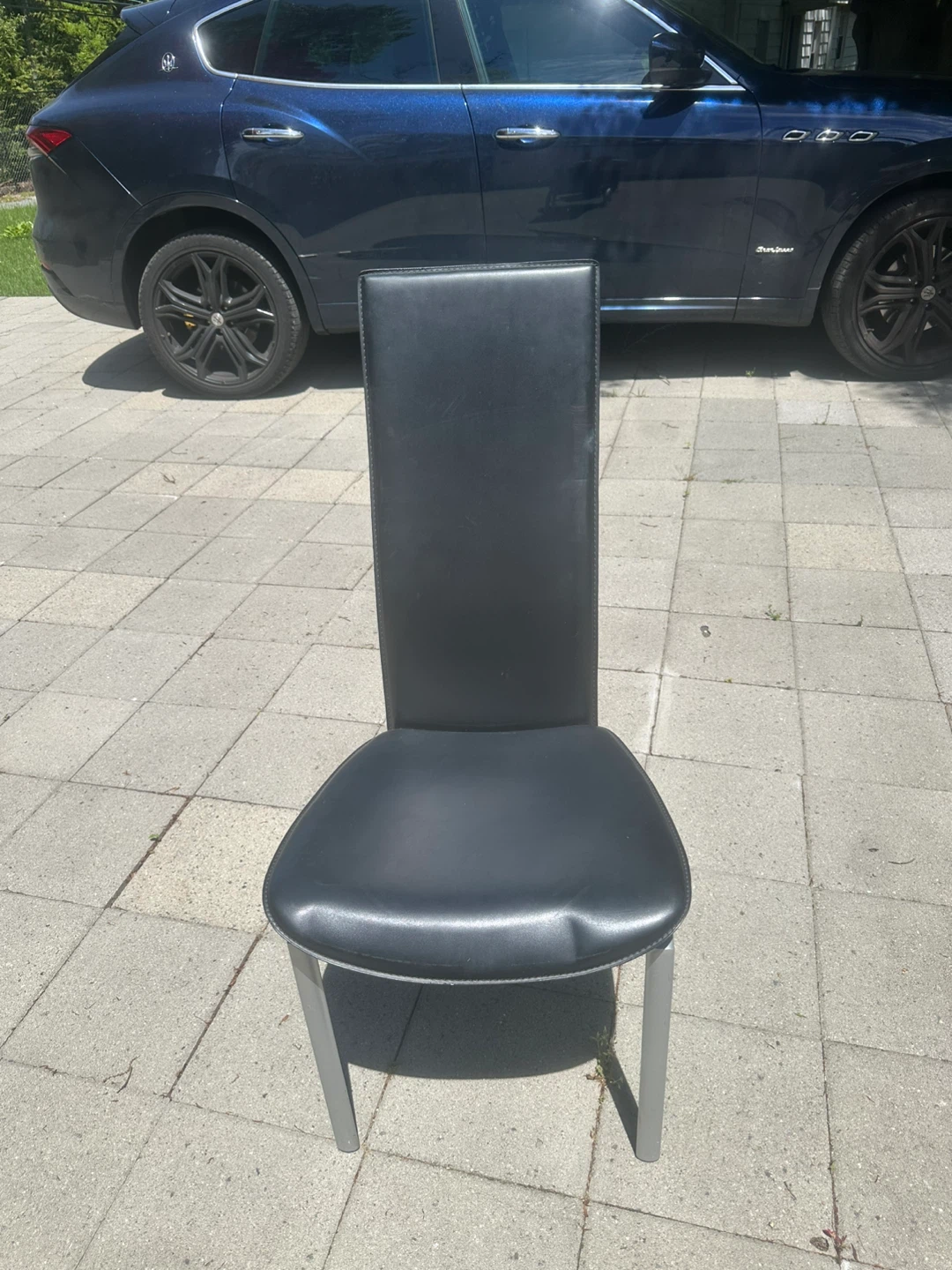4 Black  Faux Leather Dining Chair - photo 4