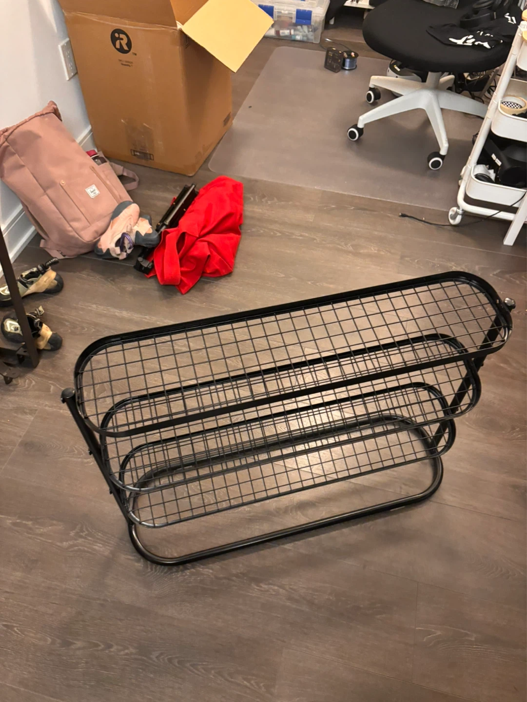 Black 3-Tier Wire Shoe Rack