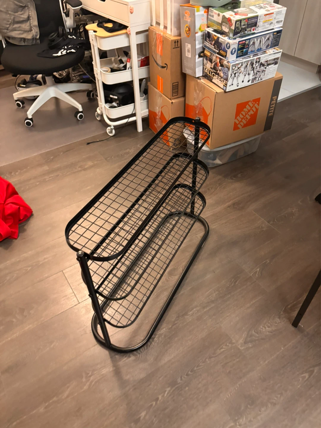 Black 3-Tier Wire Shoe Rack - photo 2