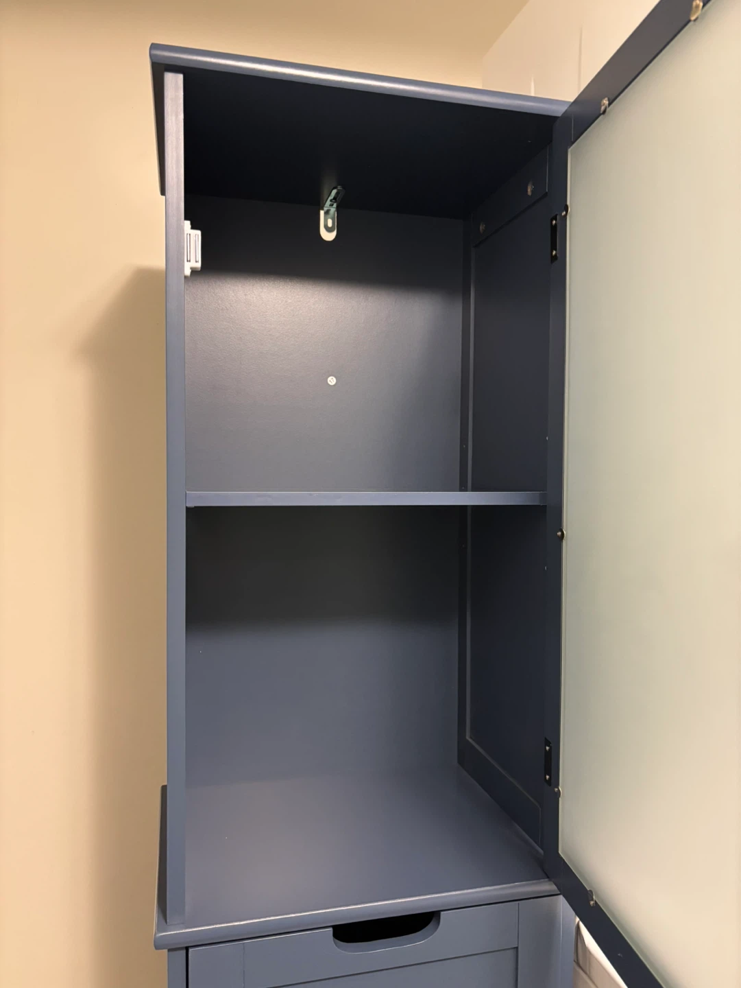 Blue Narrow Storage/Linen Cabinet with Glass Door - photo 2