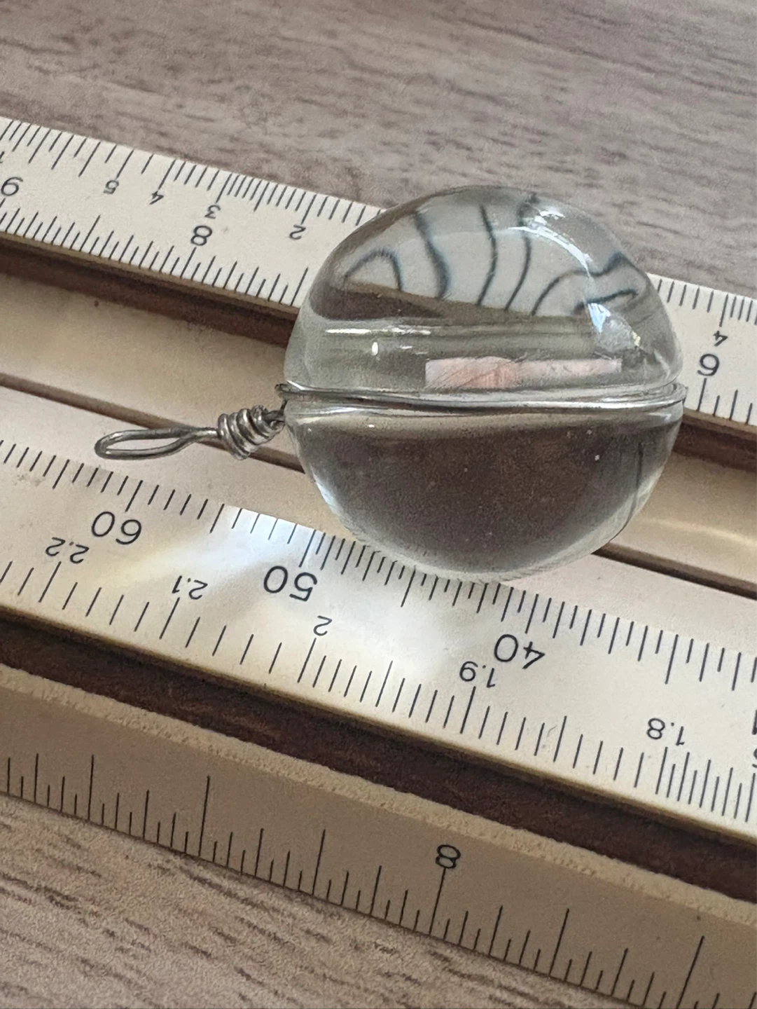 Glass Pendant with Dried Flower - photo 2