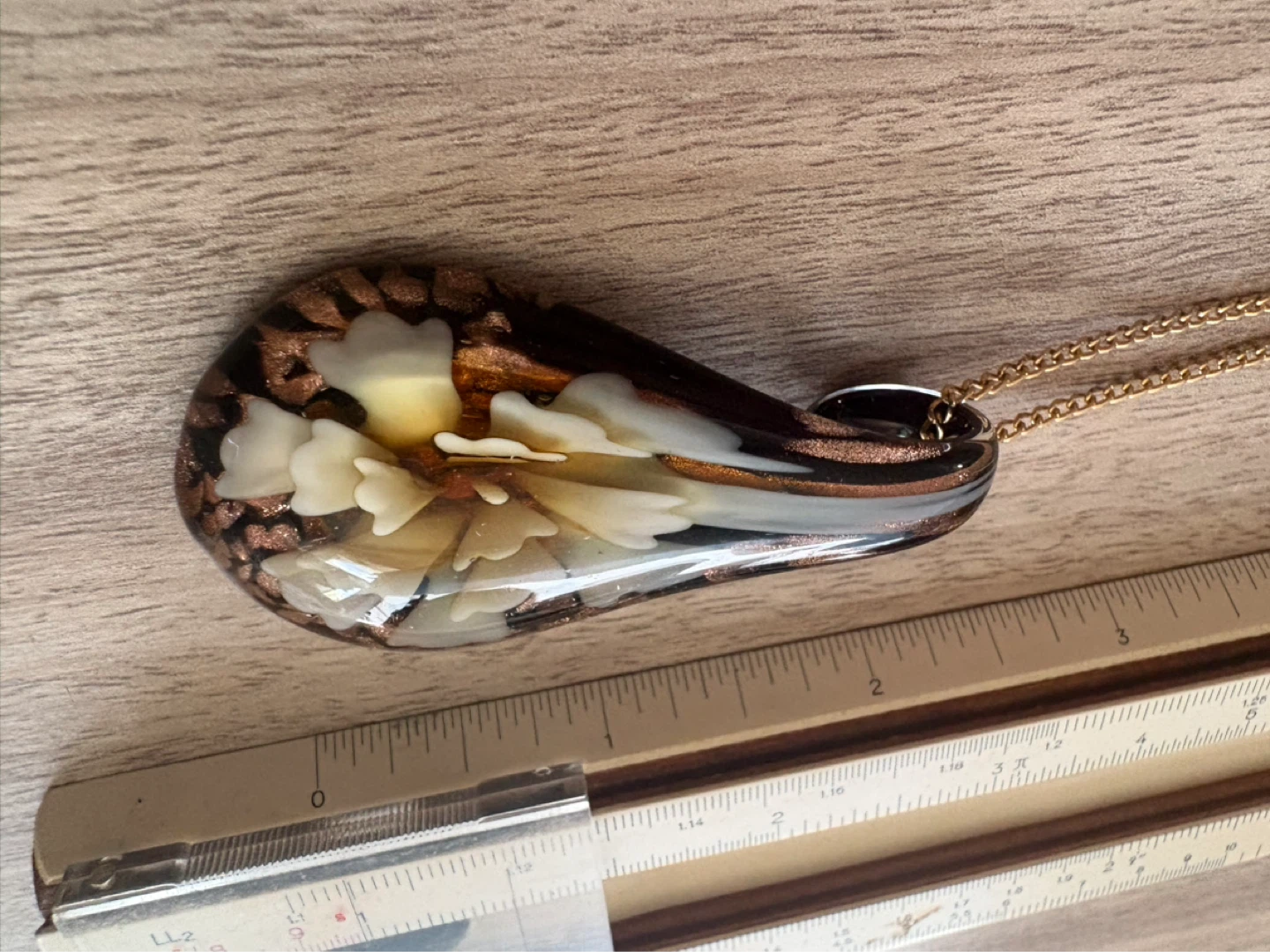 Teardrop Murano Glass Style Pendant Necklace - photo 4