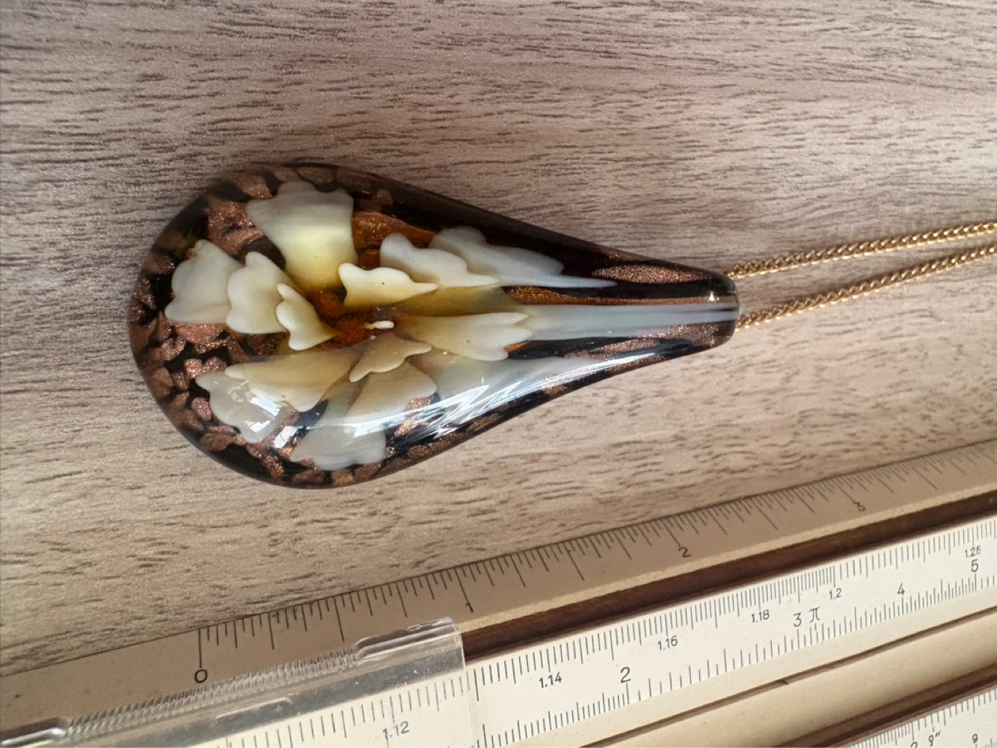 Teardrop Murano Glass Style Pendant Necklace - photo 3