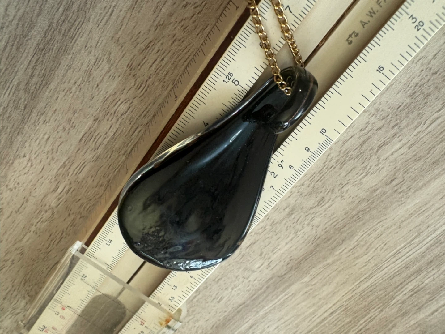 Teardrop Murano Glass Style Pendant Necklace - photo 2