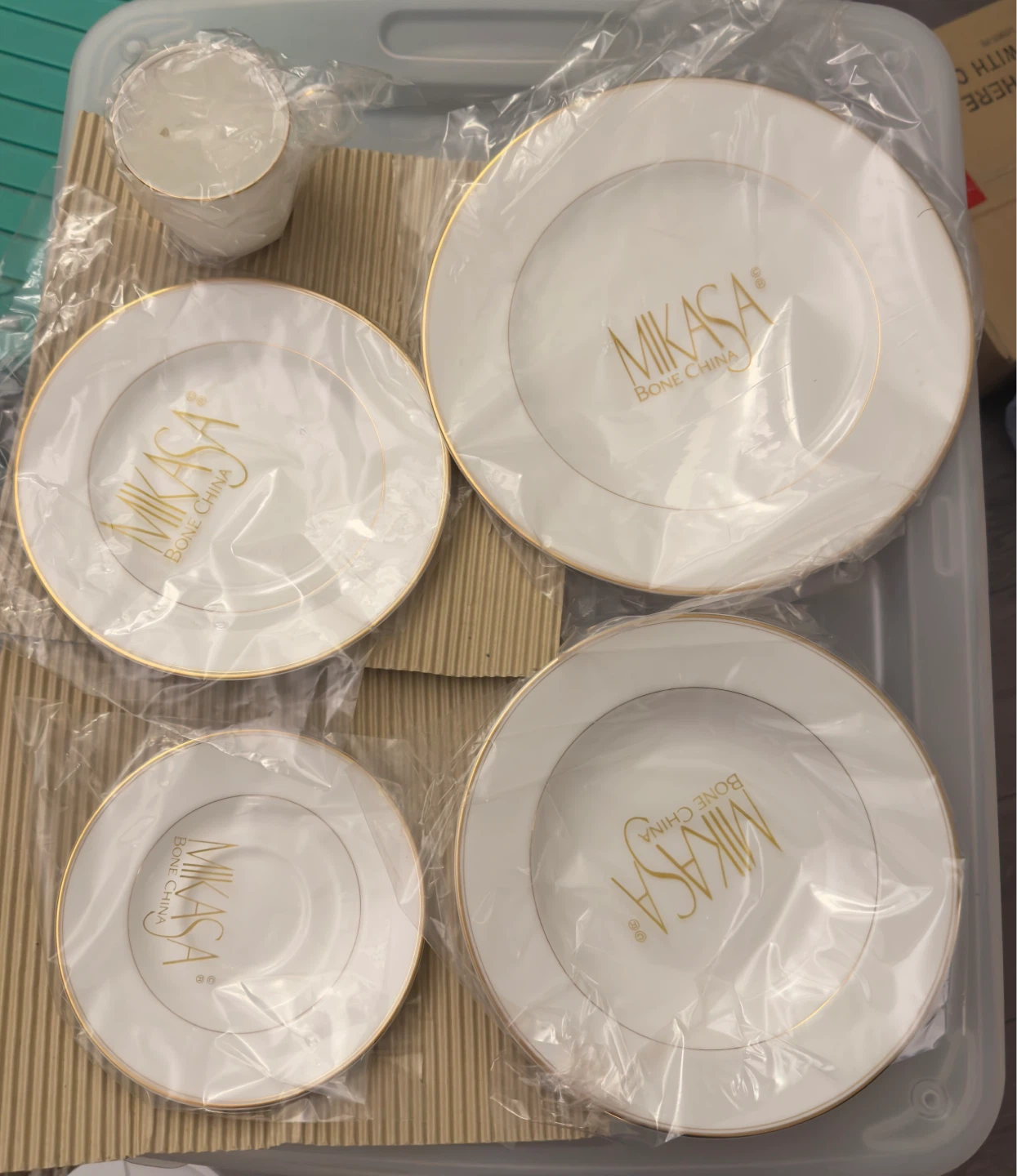 Mikasa Bone China Dinnerware Set with Gold Rim