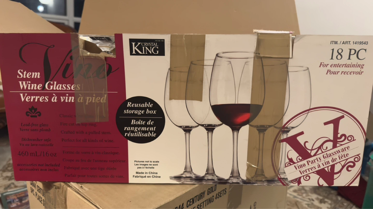 Crystal King Vino Stem Wine Glasses - 18 PC - photo 2