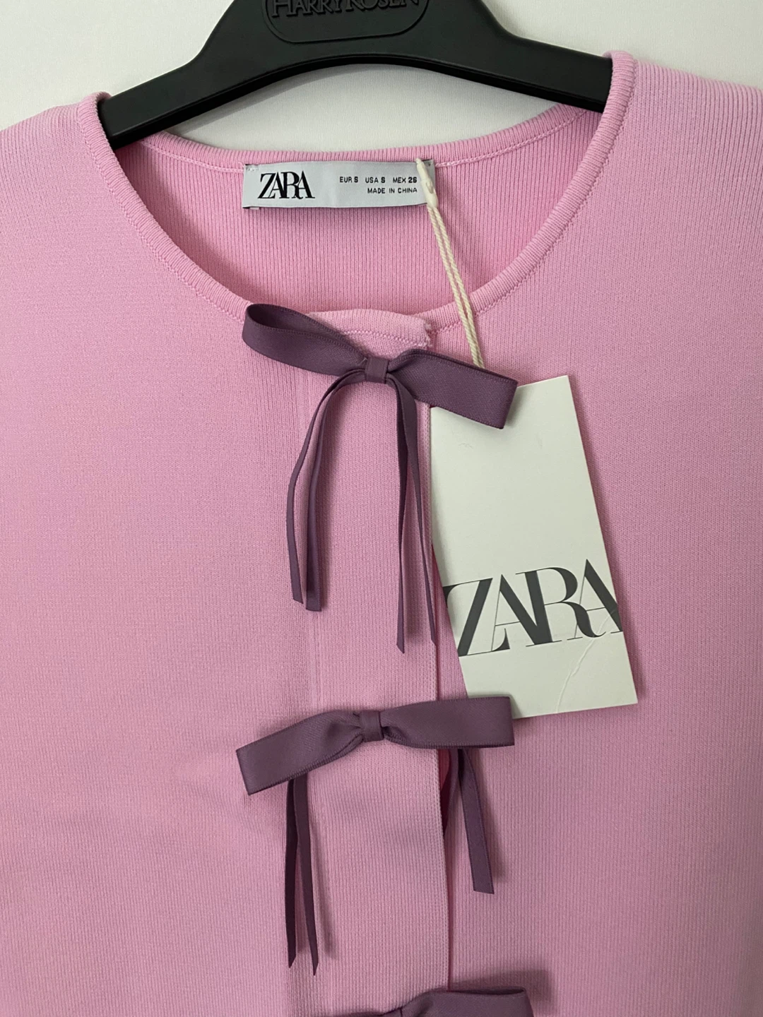ZARA Pink Dress with Bows - Size S - photo 2