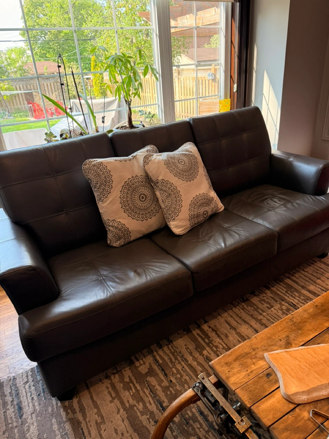 Charcoal Grey Leather Sofa, loveseat and armchair - photo 4