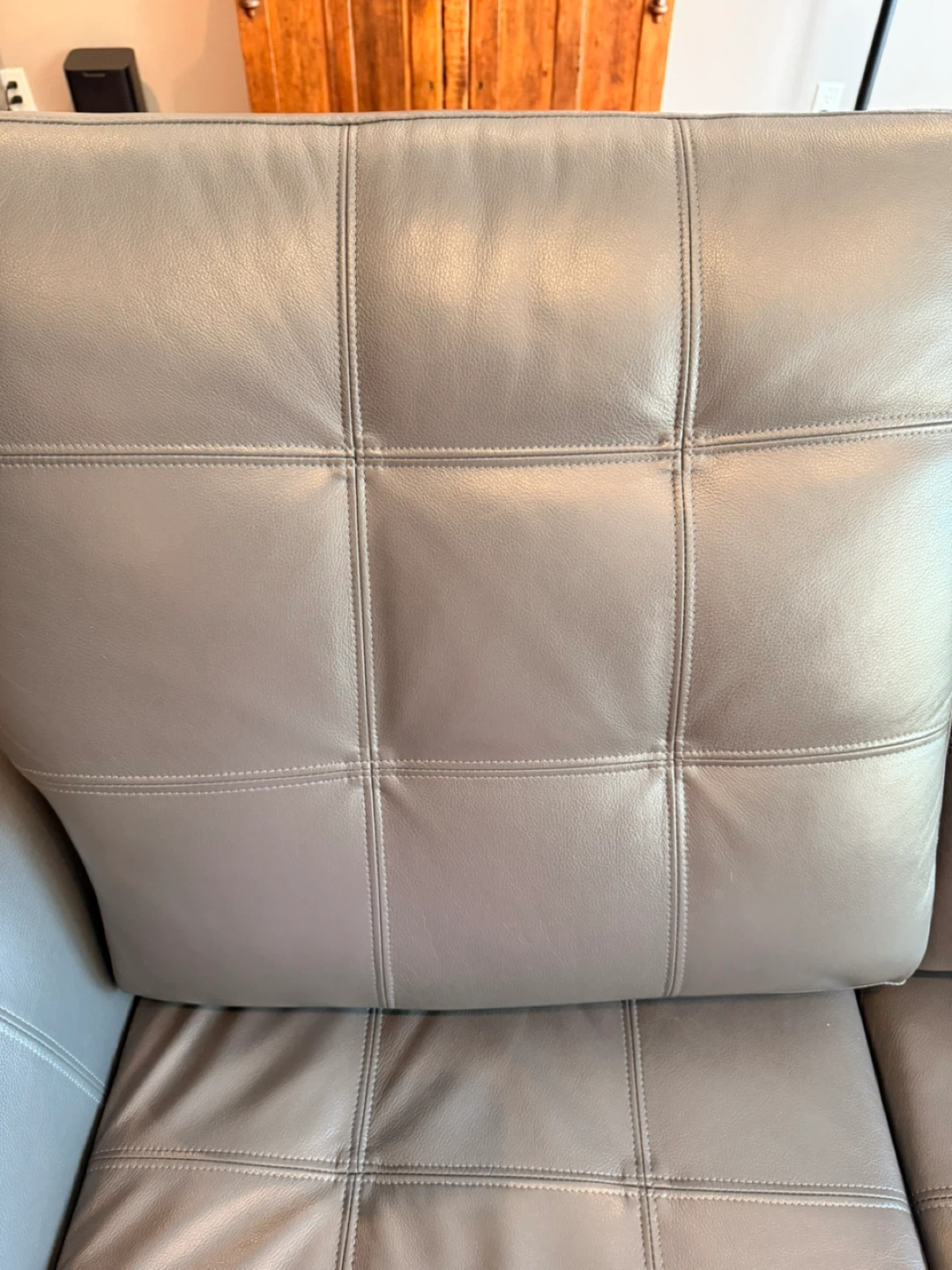 Charcoal Grey Leather Sofa, loveseat and armchair - photo 5