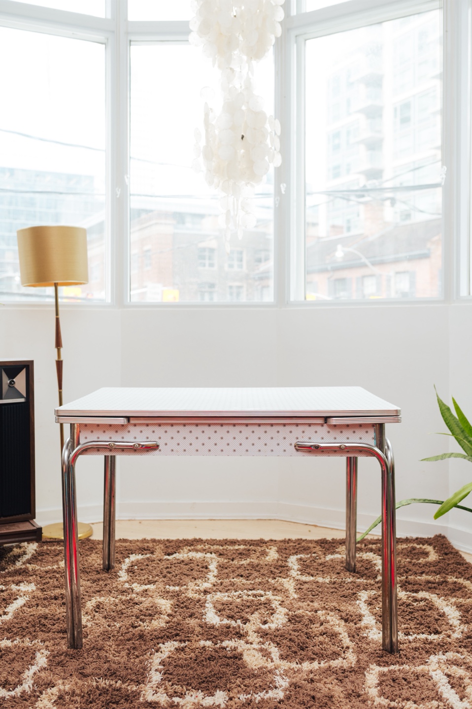 Vintage 50s Chrome Dinette Extension Table