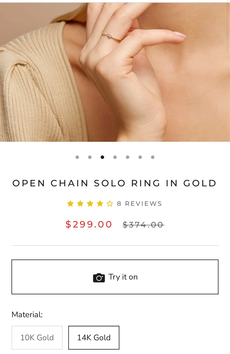 Solid 14k Gold Ring for Sale – Size 7.5 - photo 4