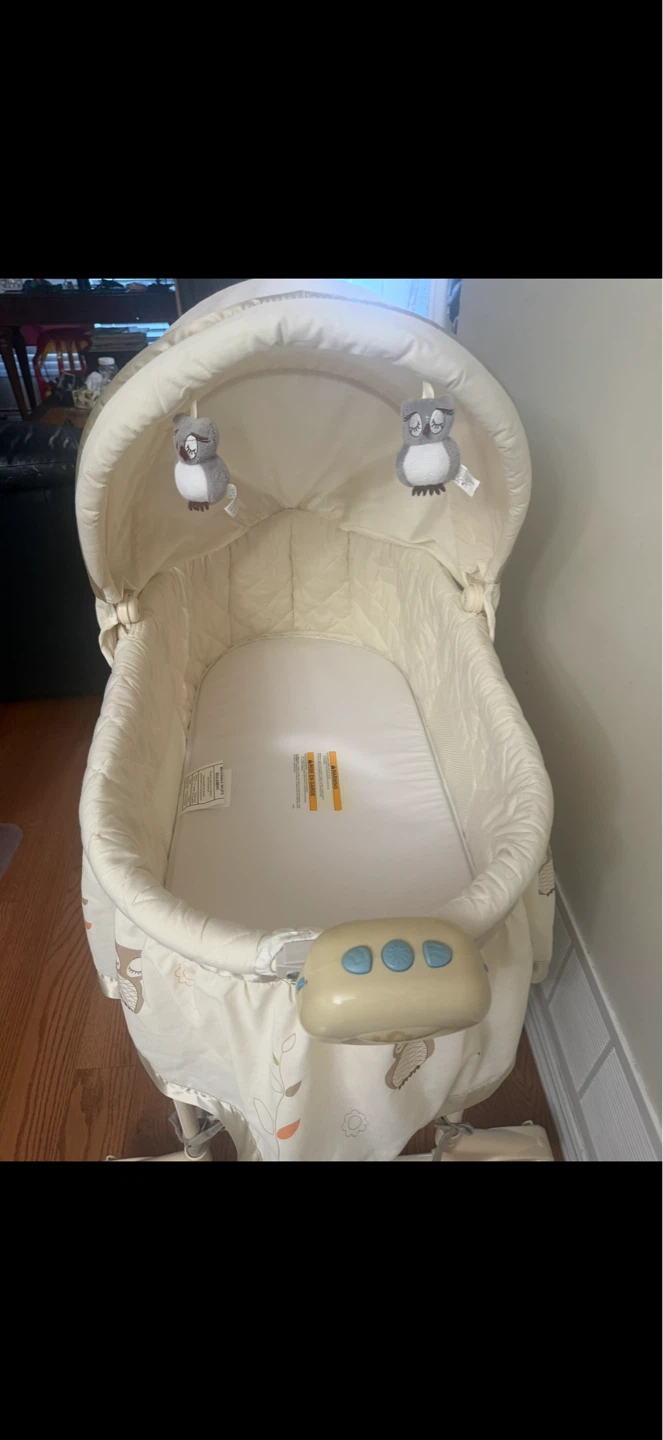 Baby Bed with Sleep Sounds, Night Light, Soft Vibration - photo 3