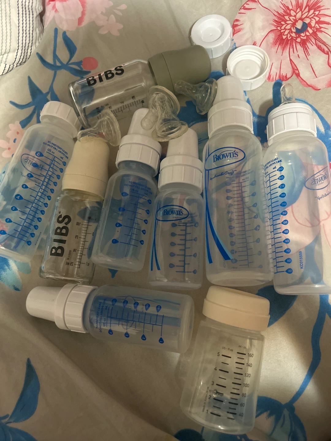 Lot of Baby Bottles - BIBS & Brown's