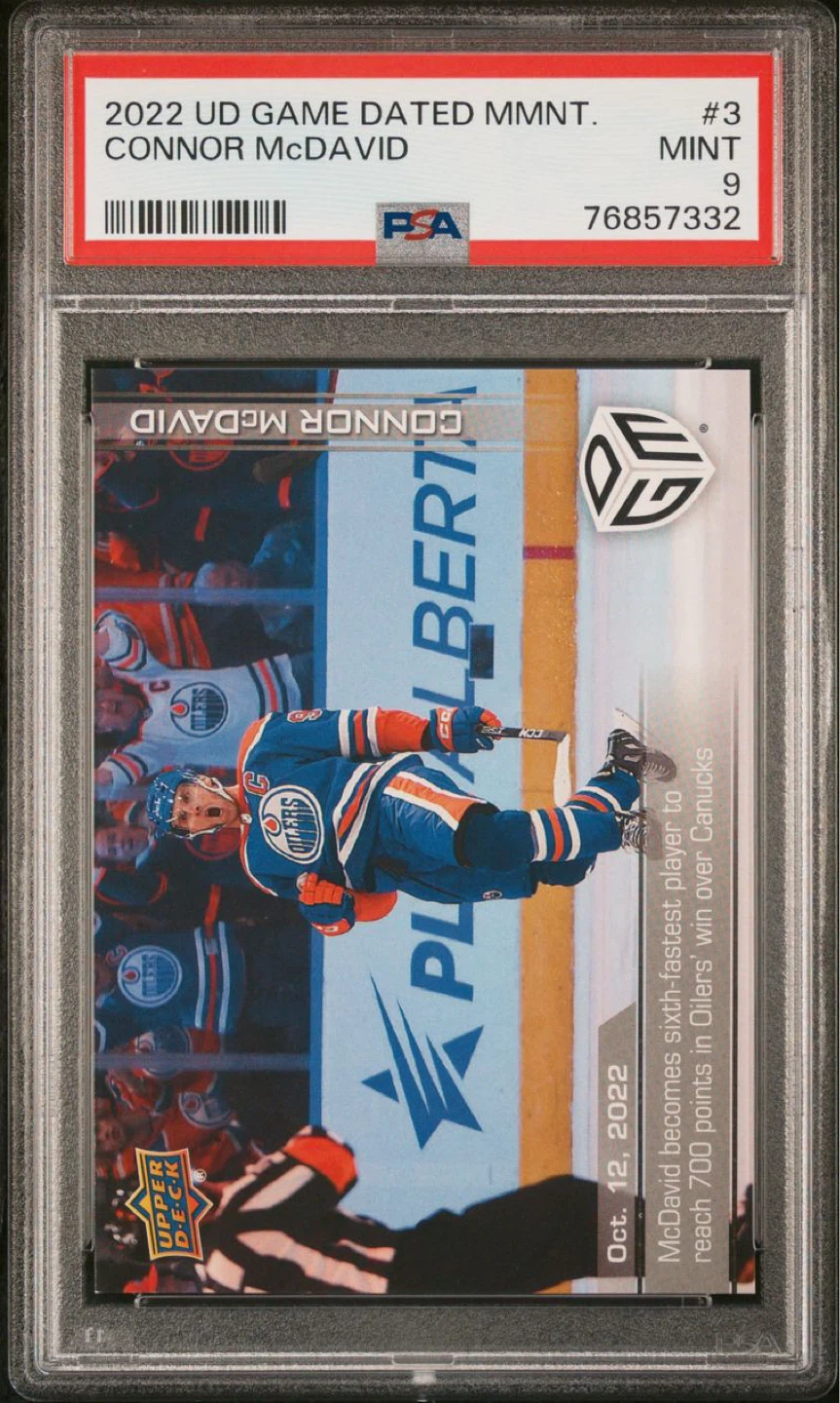 2022-23 Upper Deck Game-Dated Moments Connor McDavid PSA 9 /599
