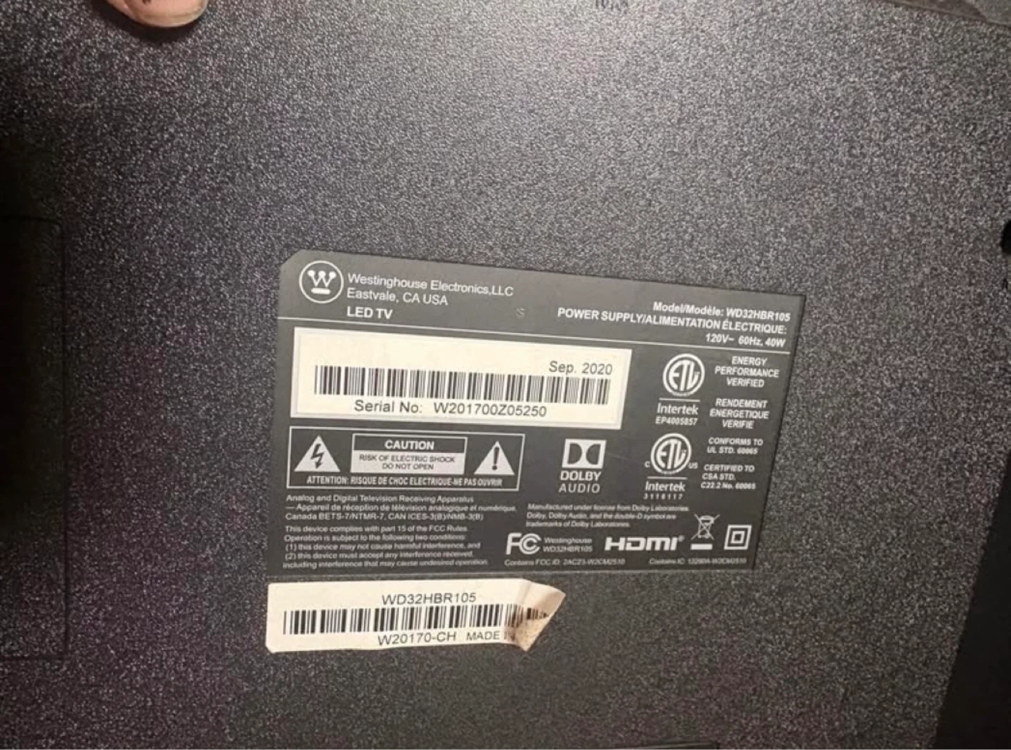 Westinghouse 32-inch LED TV