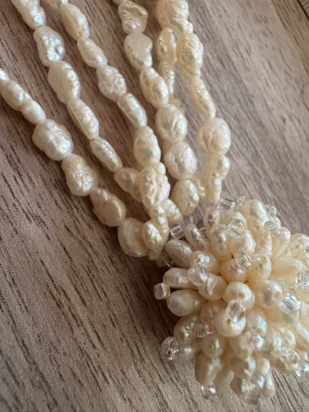 Multi-strand Freshwater Pearl Necklace with Silver Clasp - photo 2