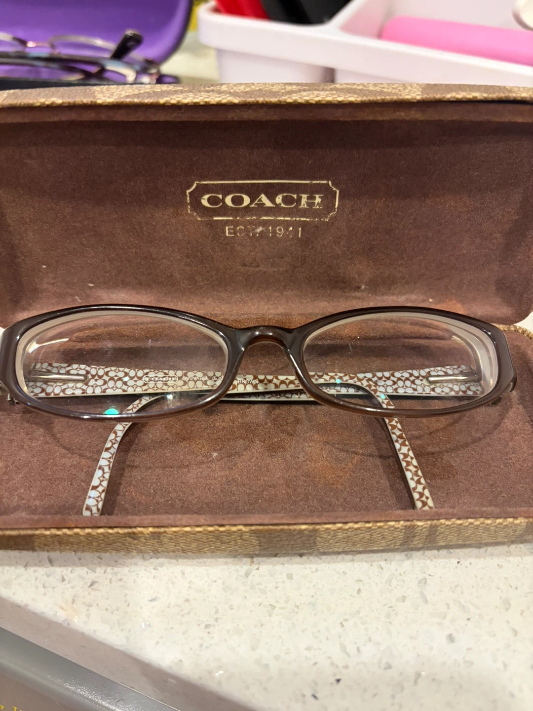 Coach Brown Prescription Eyeglasses with Case