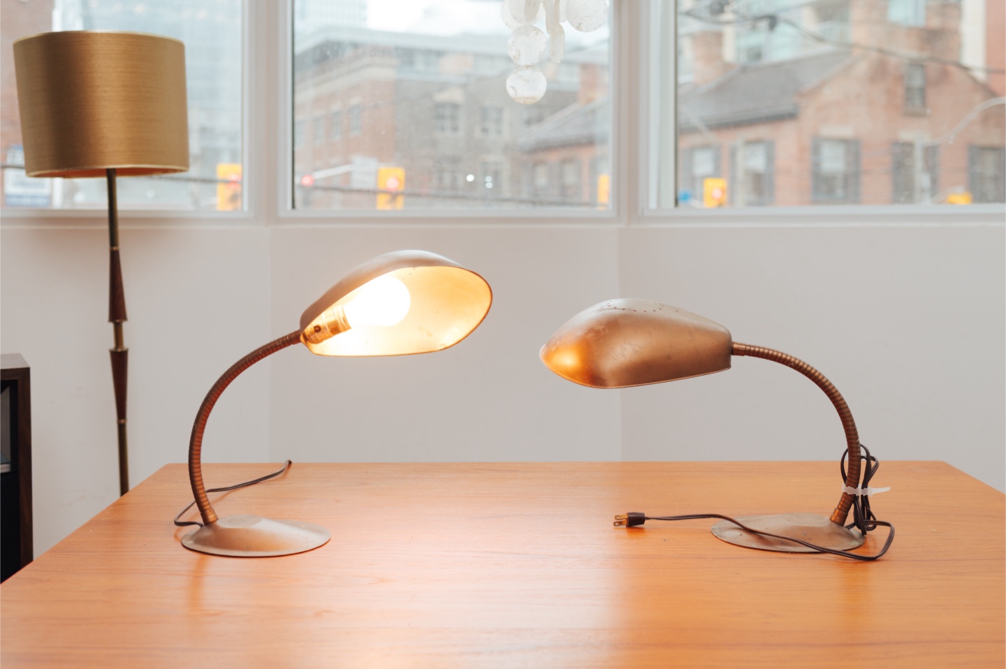 1970s Gooseneck Table Lamps - 2 Available