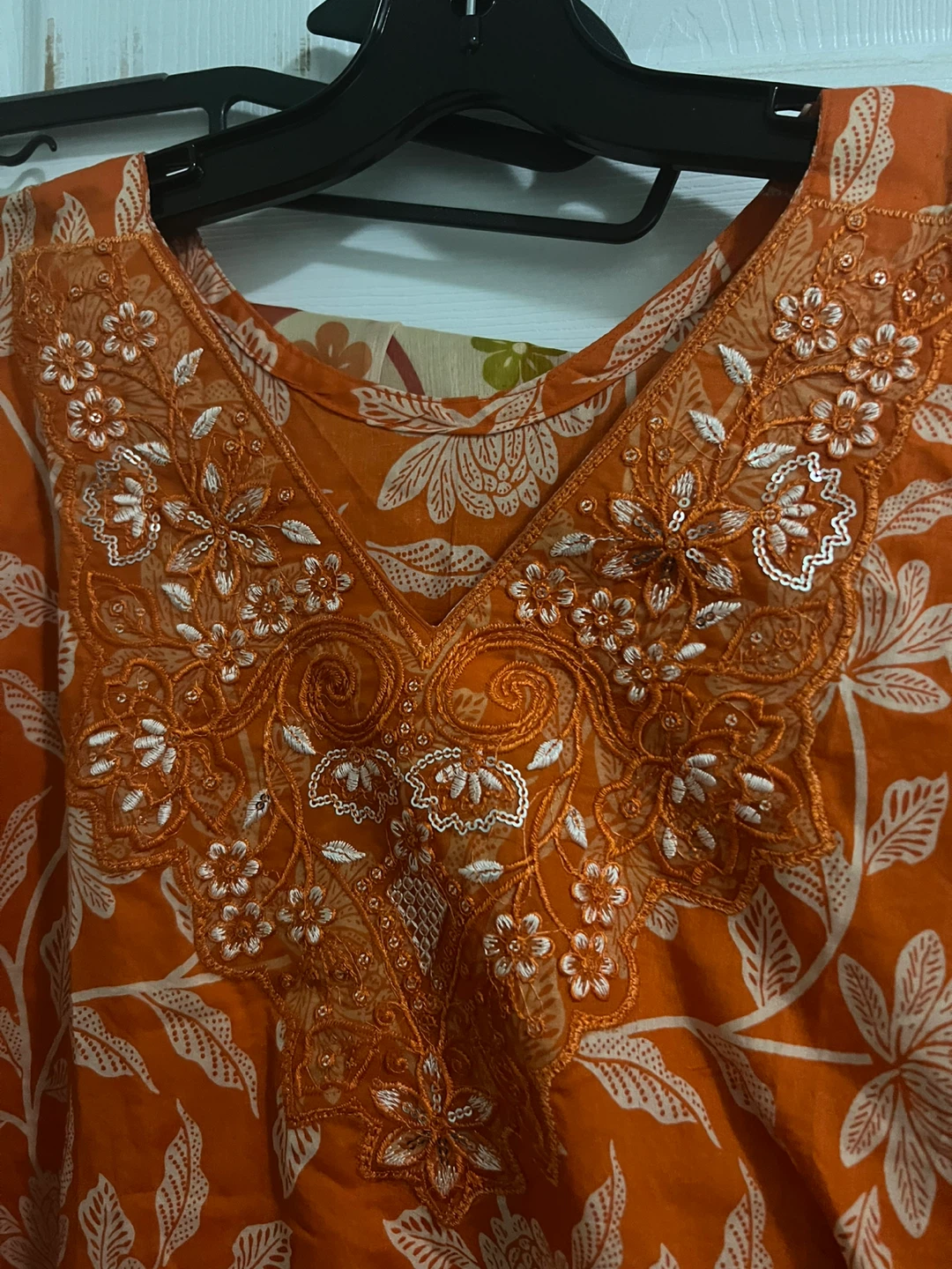 Orange Embroidered 3-piece suit