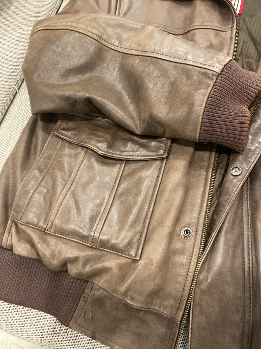 Leather Bomber Jacket - photo 3