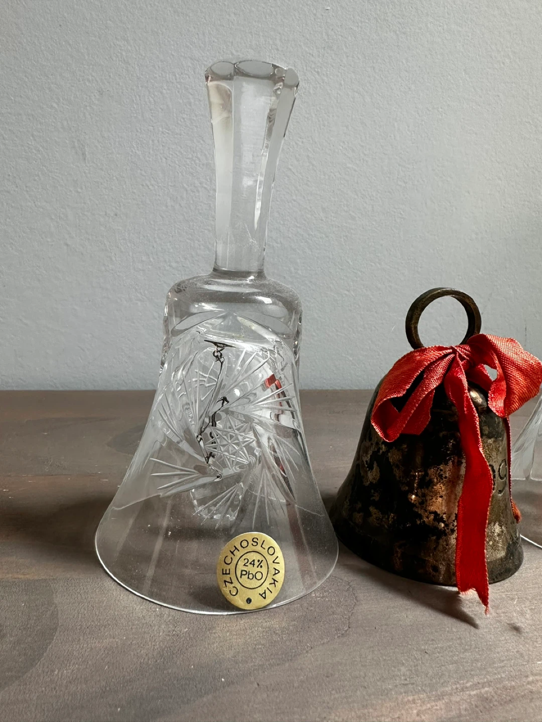 Vintage Czechoslovakia Crystal Bell 🔔 & other bells lot - photo 2