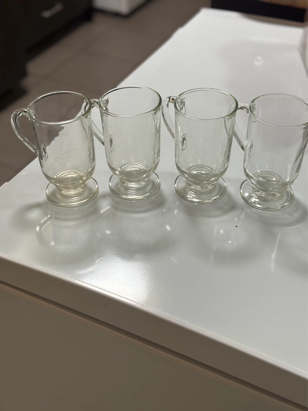 Set of 4 Clear Glass Mugs with Handles - photo 2