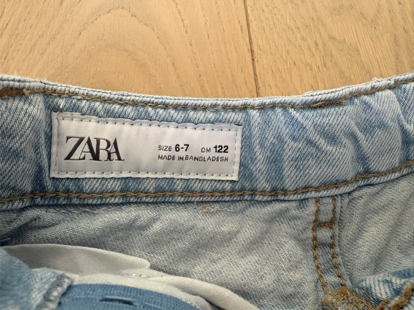 ZARA Kids Light Wash Distressed Wide Leg Jeans Size 6-7 - photo 3