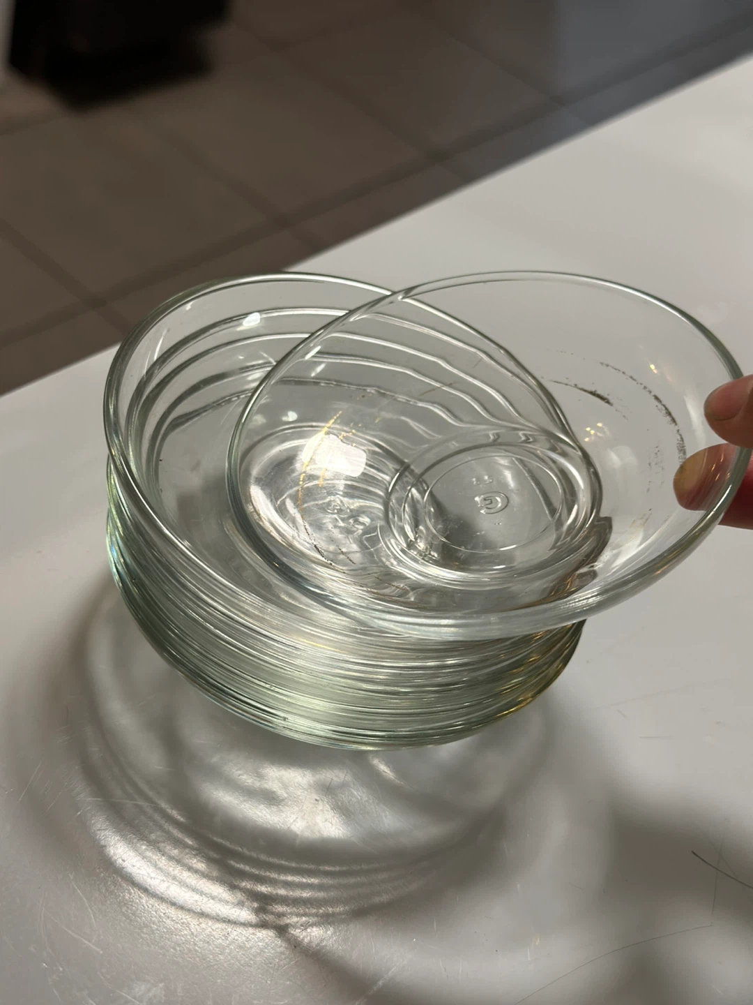Set of 6 Clear Glass Saucers - photo 2