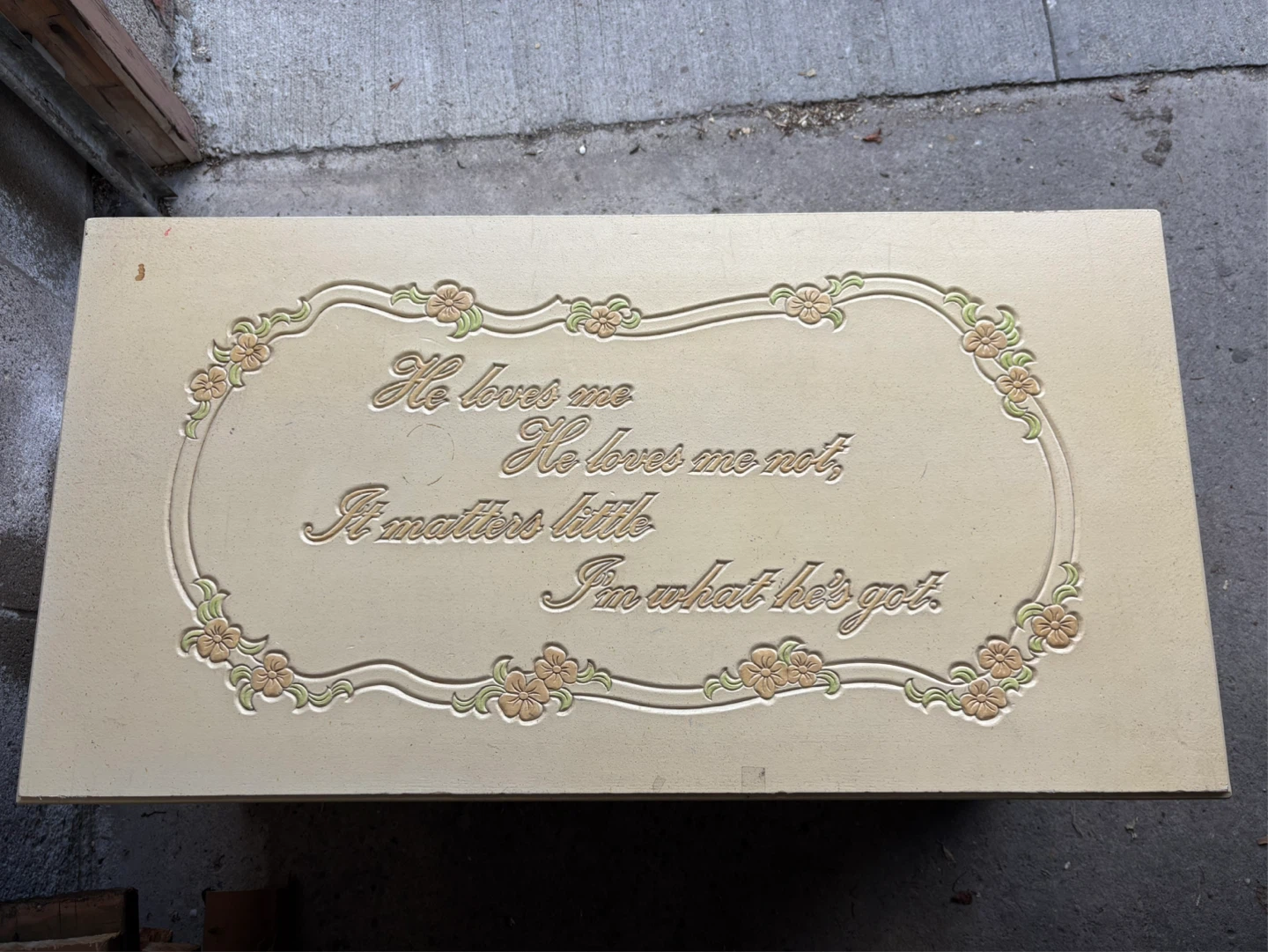 Vintage Storage Chest with Quote