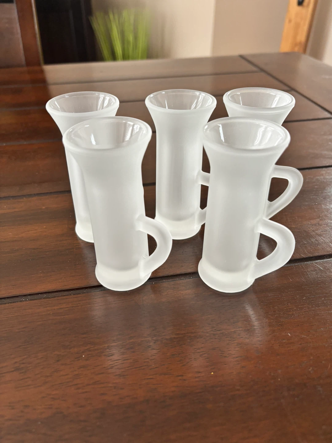 Tall Frosted Glass Shot Glasses/Shooters with Handles