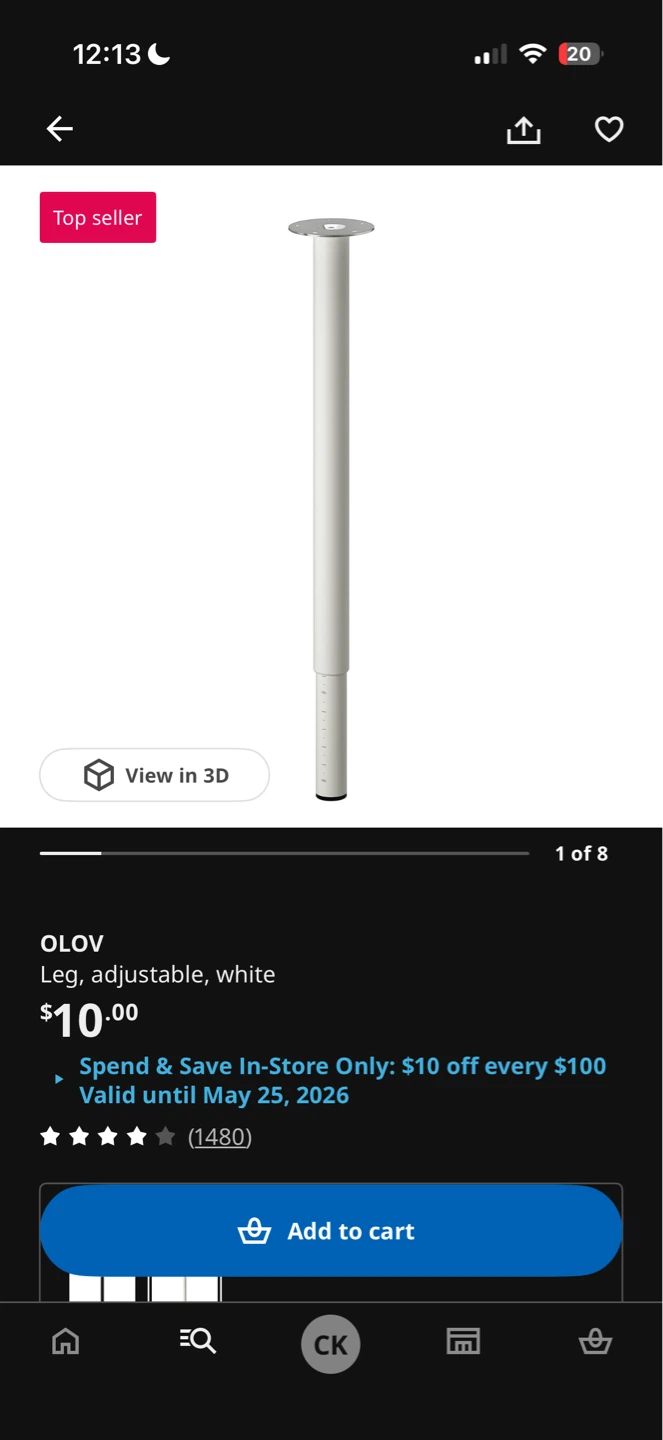 IKEA table adjustable height