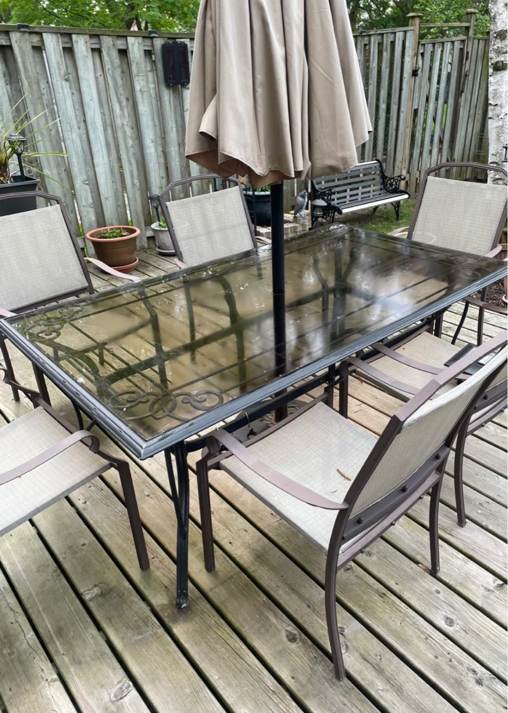 Wrought Iron Patio Dining Set - Table and 6 Chairs - photo 3