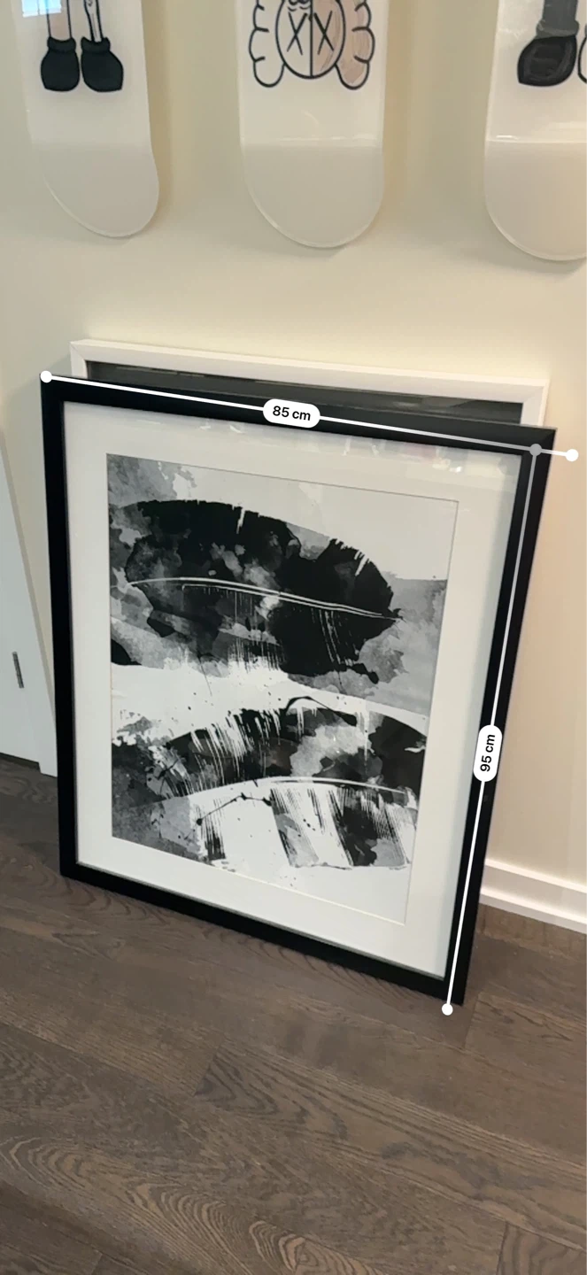 Framed Black and White Abstract Art Print - photo 2