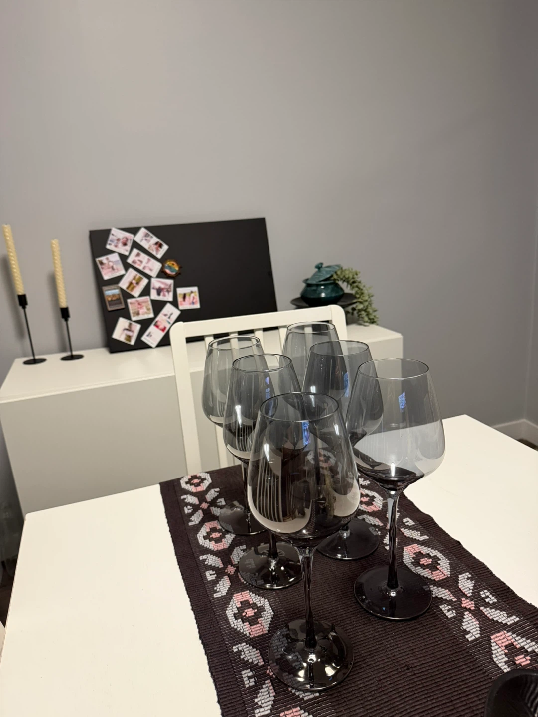 Set of 8 Grey Wine Glasses