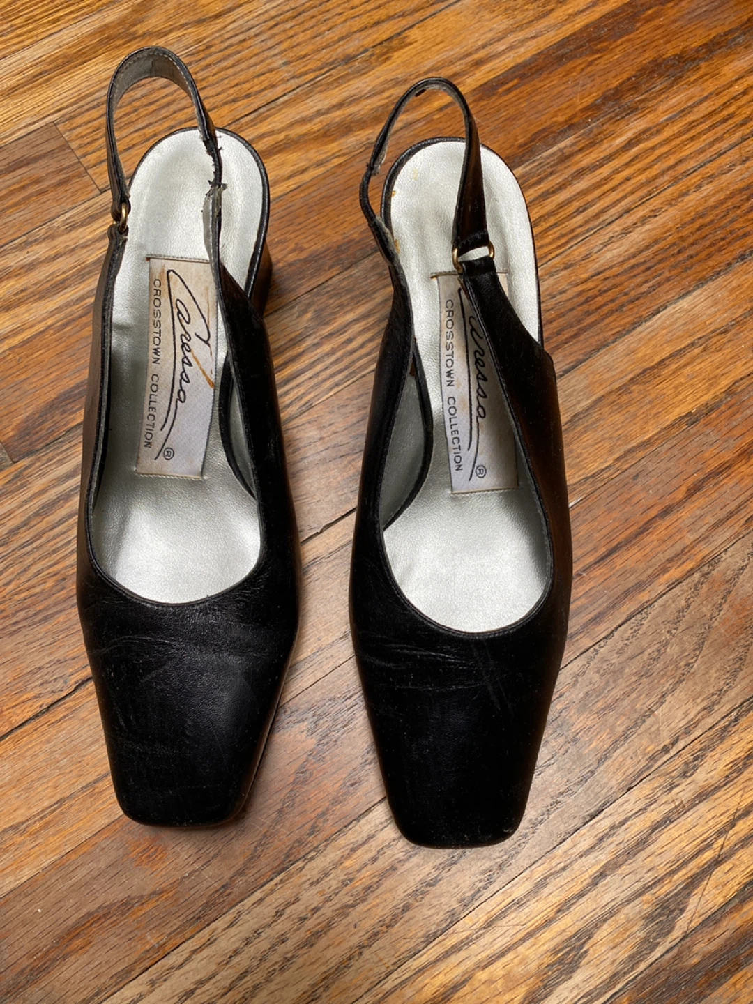 Slingback Heels - Black Leather - photo 2