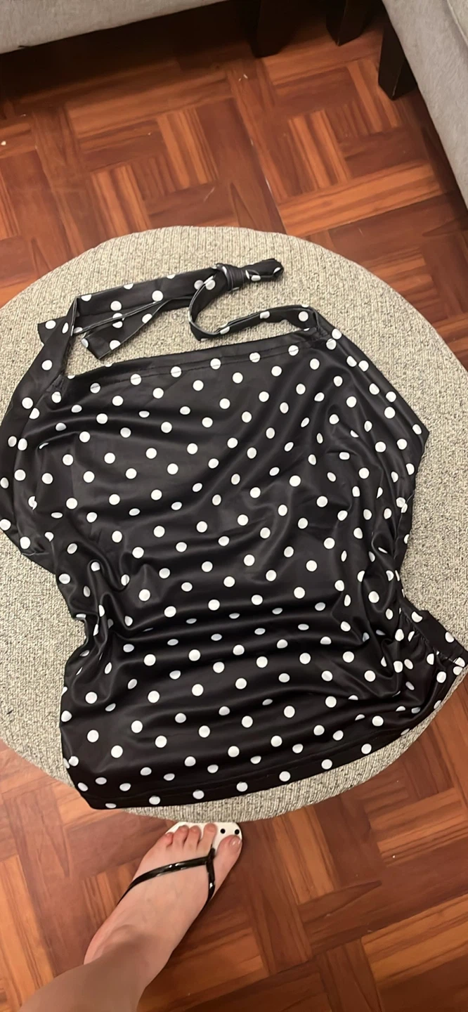 Black and White Polka Dot Halter Top - photo 3
