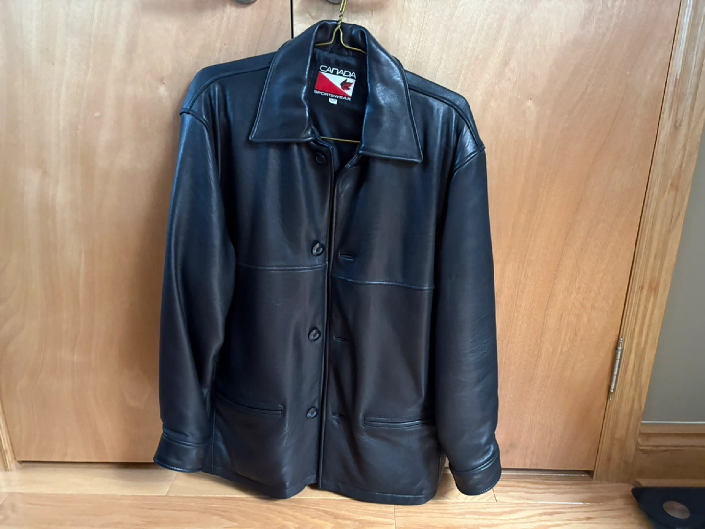Canada Sportswear Black Leather Jacket S/P