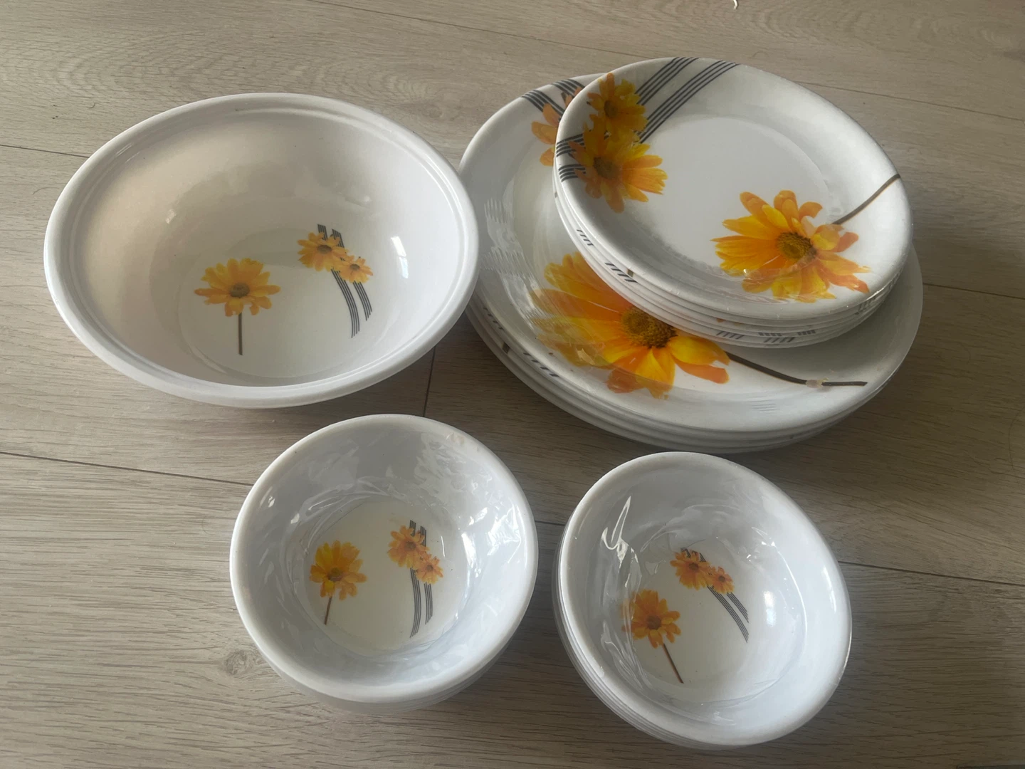 25 piece Melamine set with floral design