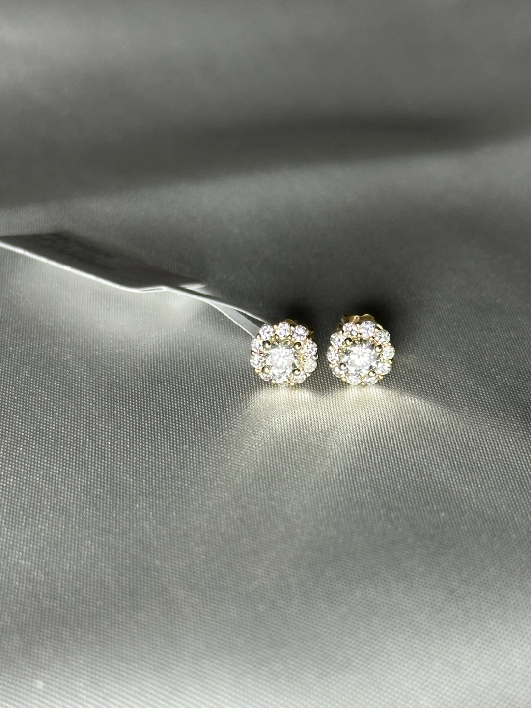 14K Gold Diamond Cluster Stud Earrings