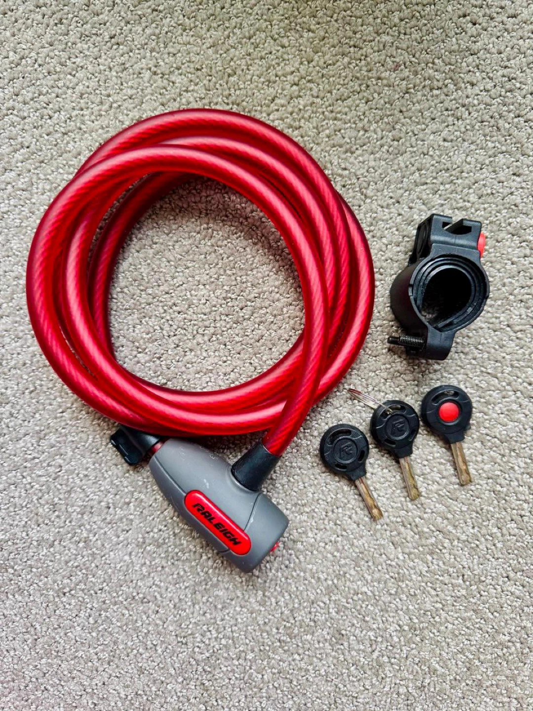 Raleigh Red Bicycle Cable Lock