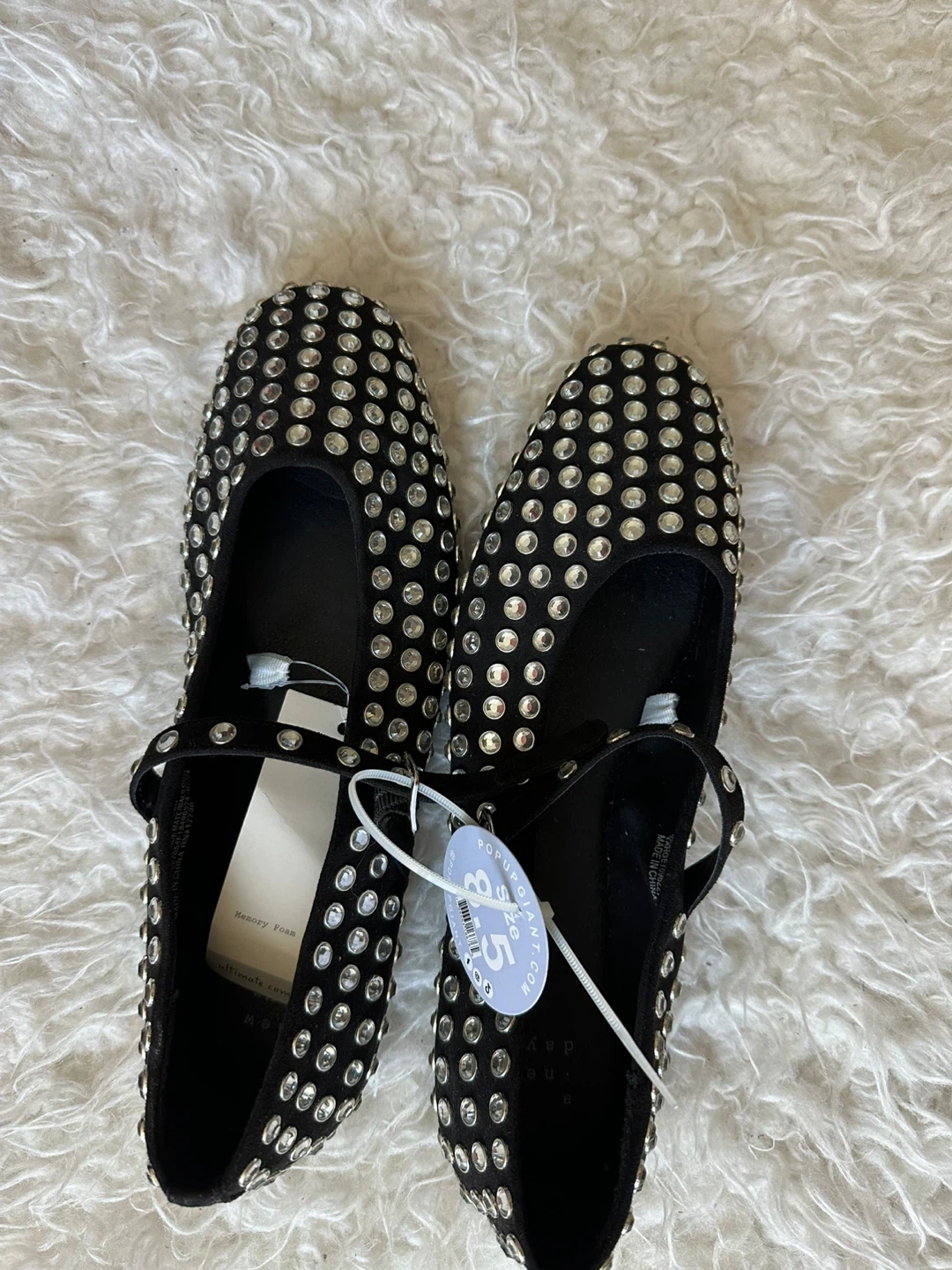 Wetkiss Black Mesh Flats with Straps Size 8 - photo 3