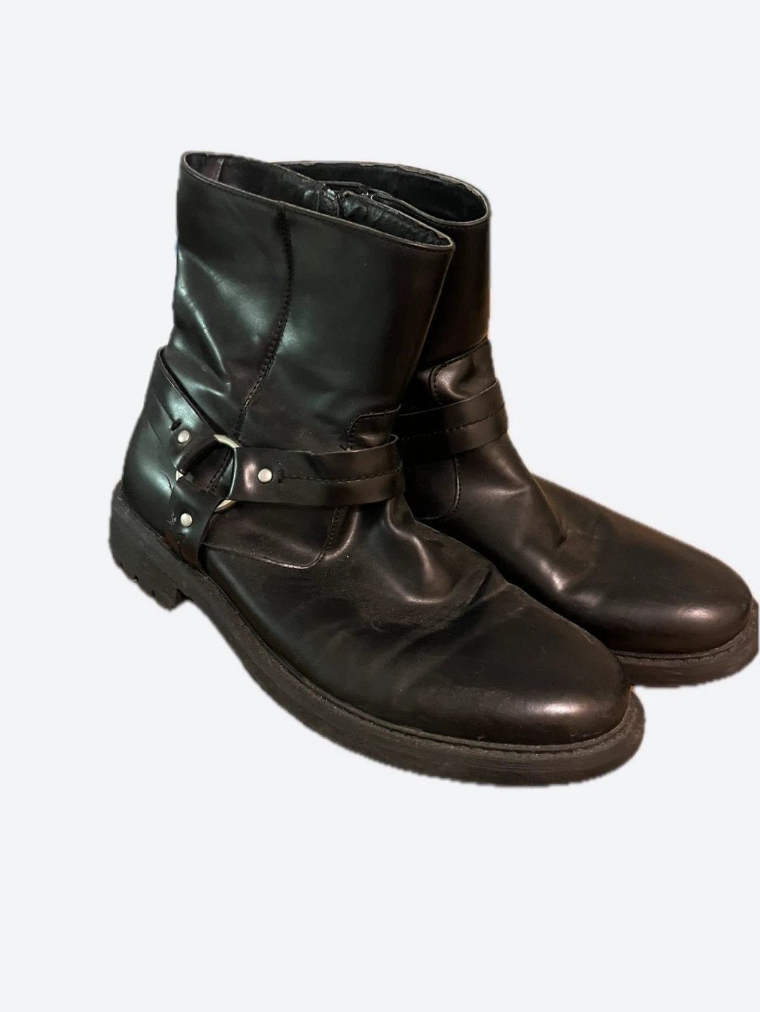 Kenneth Cole Reaction Size 10 Black Motorcycle Boots