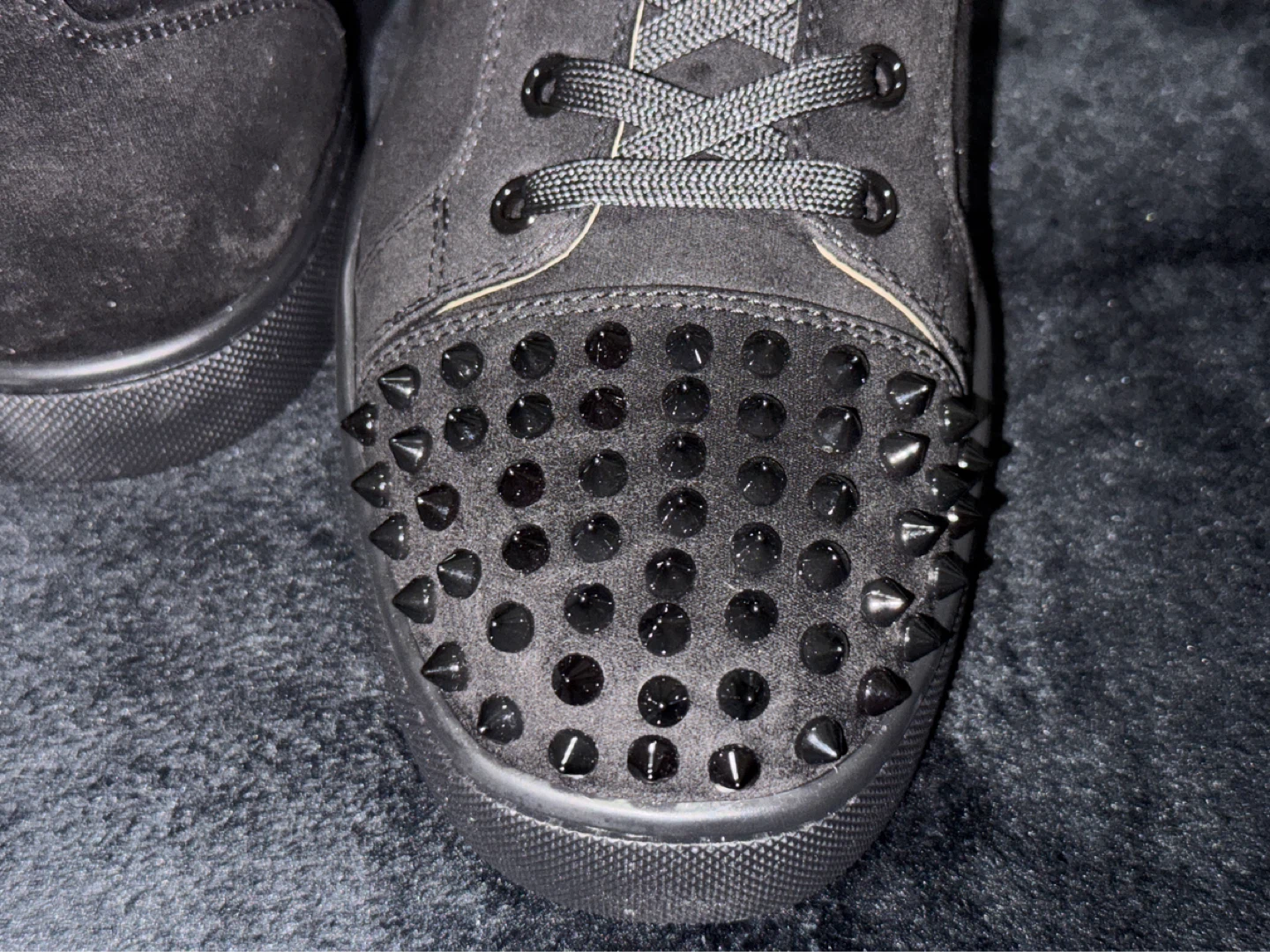 Christian Louboutin Black Spike Sneakers – Red Bottoms - photo 4