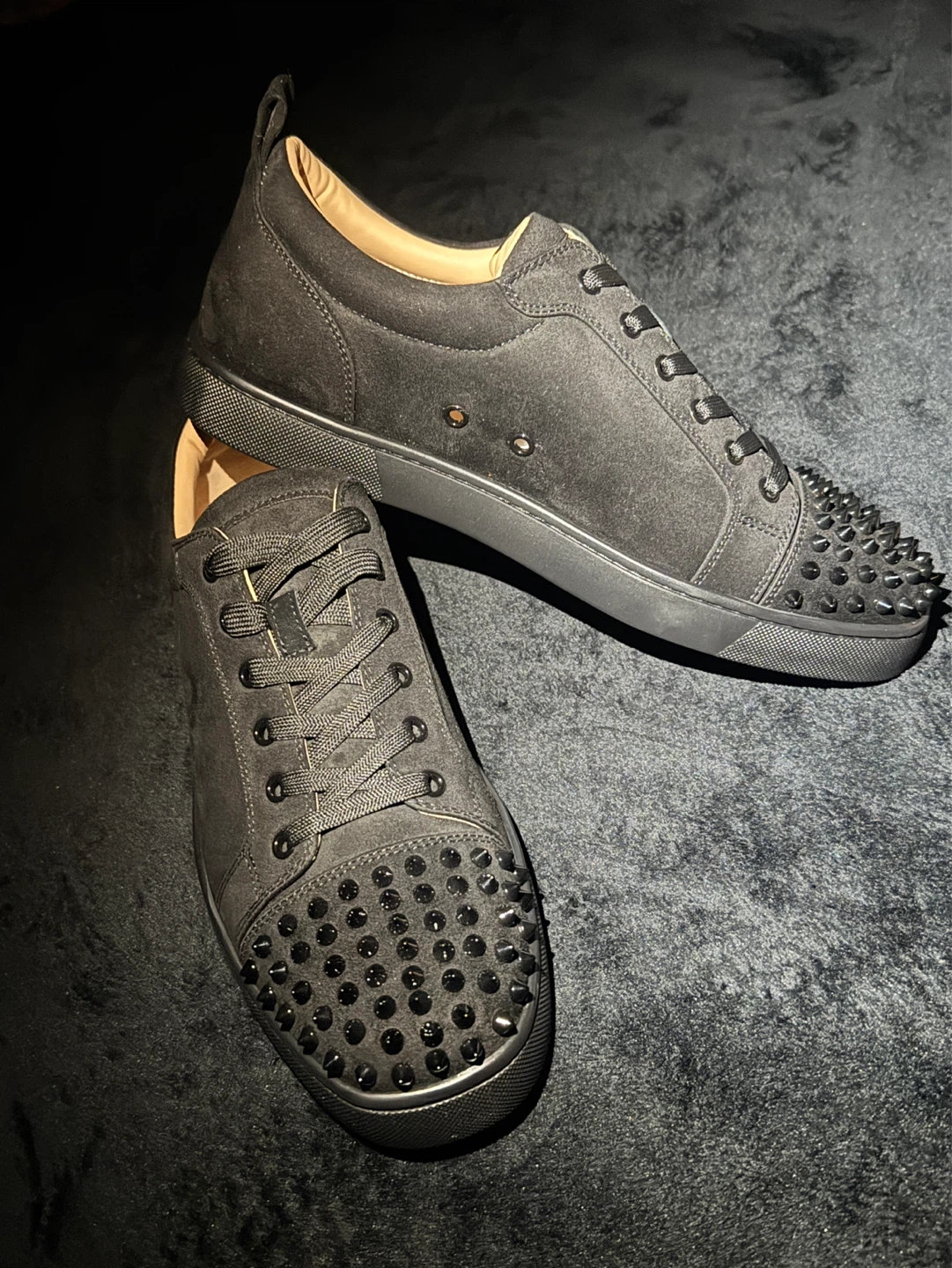 Christian Louboutin Black Spike Sneakers – Red Bottoms