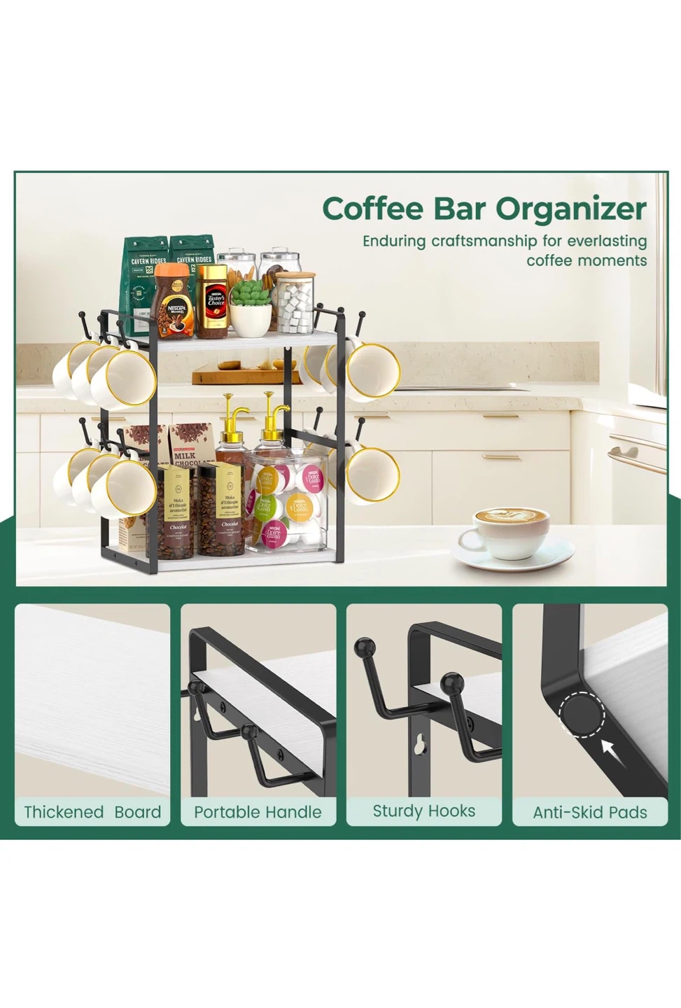 Multipurpose Coffee Bar Accessories Organizer - photo 3